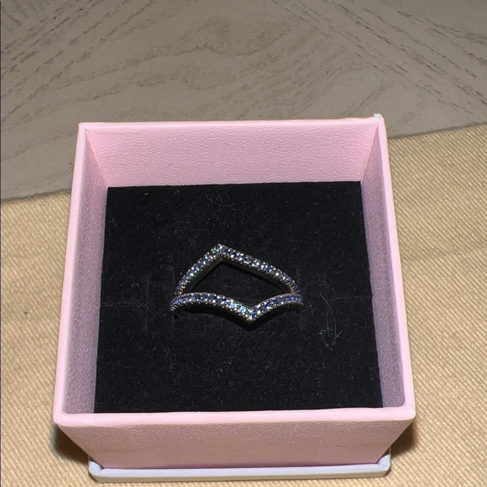Two Pandora rings 52/6 Timeless Wish Sparkling Blue